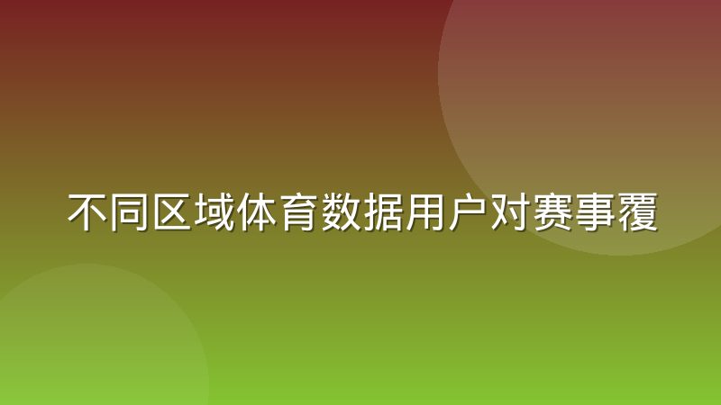 不同区域体育数据用户对赛事覆盖范围的偏好差异